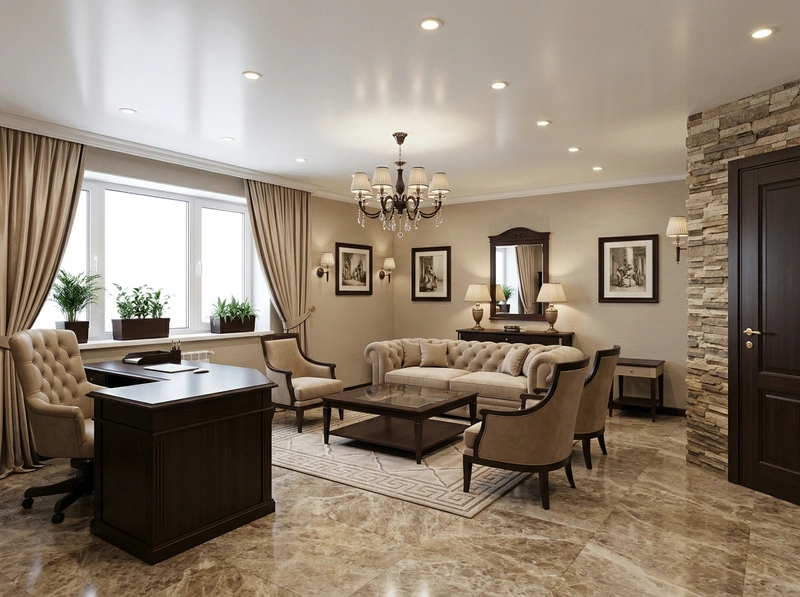 Дизайн гостиной в стиле Классика — фото интерьера от нейросети RoomGPT