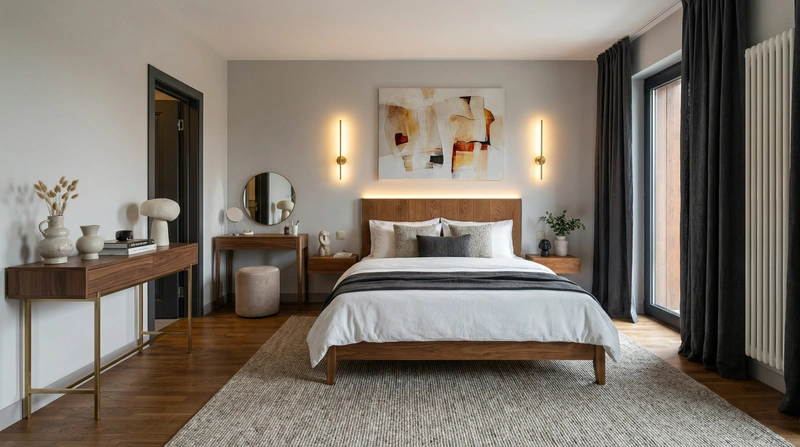 Дизайн интерьера в стиле Контемпорари — Гостиная от нейросети RoomGPT