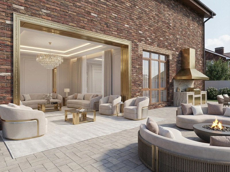 Дизайн интерьера в стиле Неоклассика — Гостиная от нейросети RoomGPT