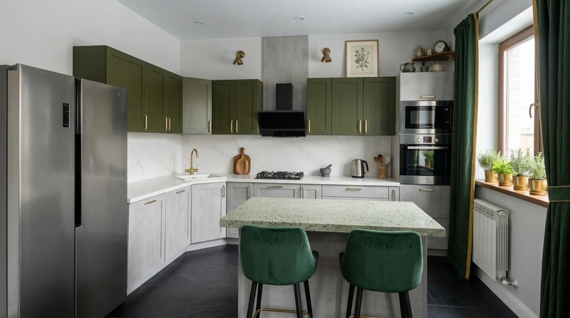 Дизайн кухни в стиле Британский — фото интерьера от нейросети RoomGPT