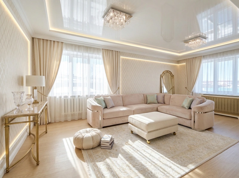 Дизайн гостиной в стиле Неоклассика — фото интерьера от нейросети RoomGPT