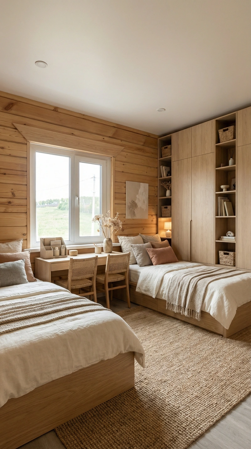 Дизайн детской в стиле Japandi — фото интерьера от нейросети RoomGPT