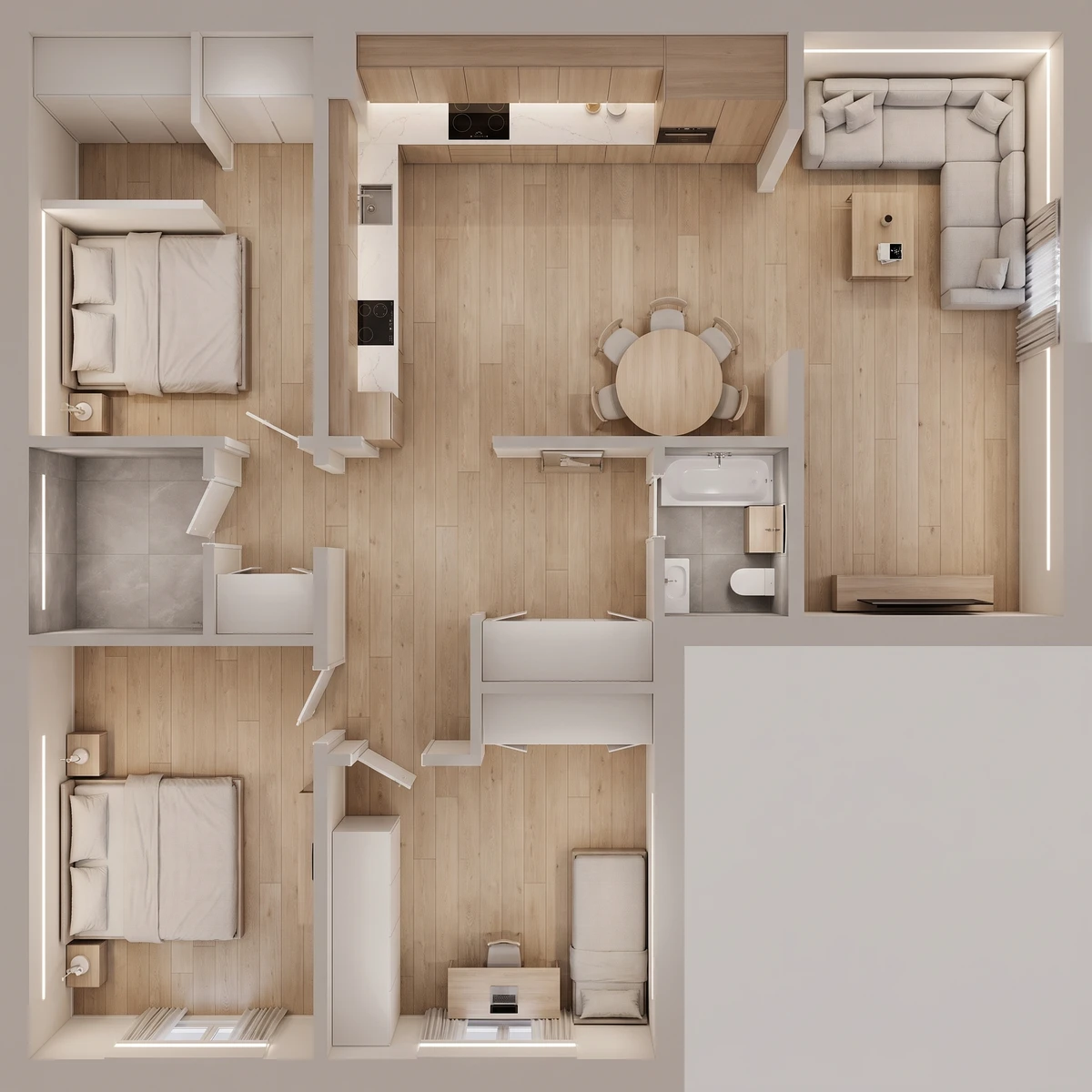 Дизайн гостиной в стиле Минимализм — фото интерьера от нейросети RoomGPT