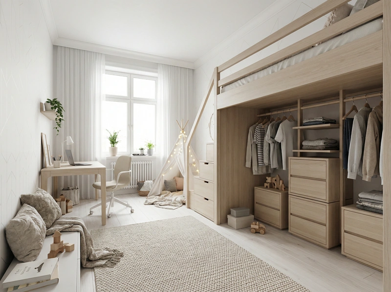 Дизайн интерьера в стиле Хюгге — Детская от нейросети RoomGPT