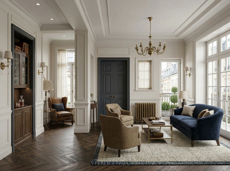 Дизайн гостиной в стиле Классика — фото интерьера от нейросети RoomGPT