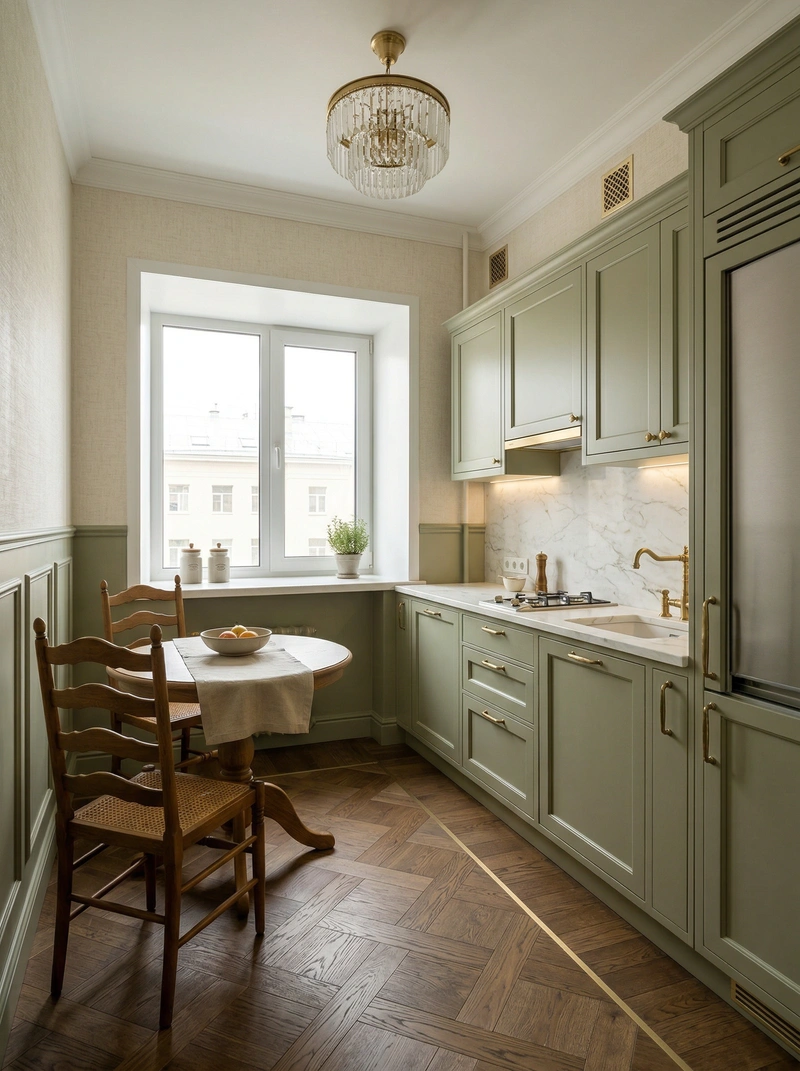 Дизайн интерьера в стиле Классика — Кухня от нейросети RoomGPT