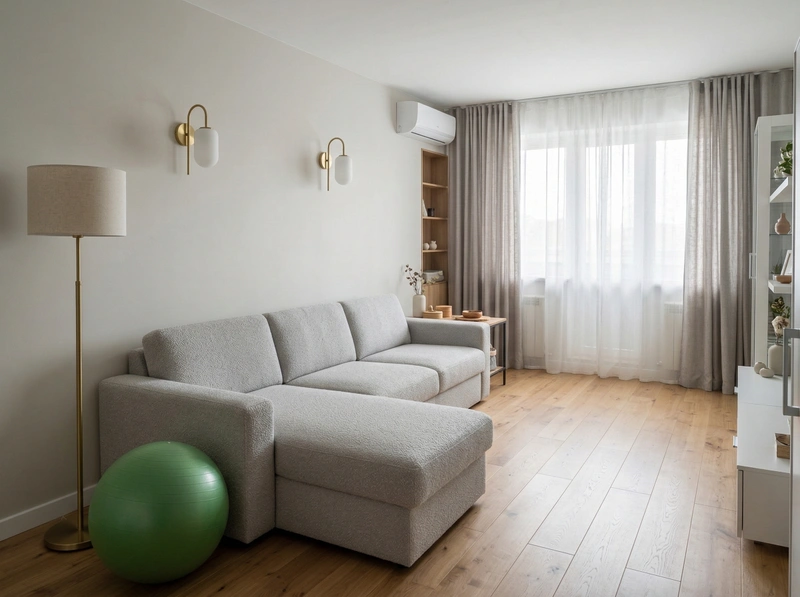 Дизайн гостиной в стиле Сканди — фото интерьера от нейросети RoomGPT