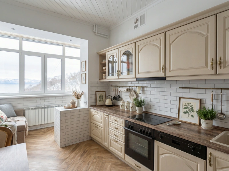 Дизайн интерьера в стиле Классика — Кухня от нейросети RoomGPT