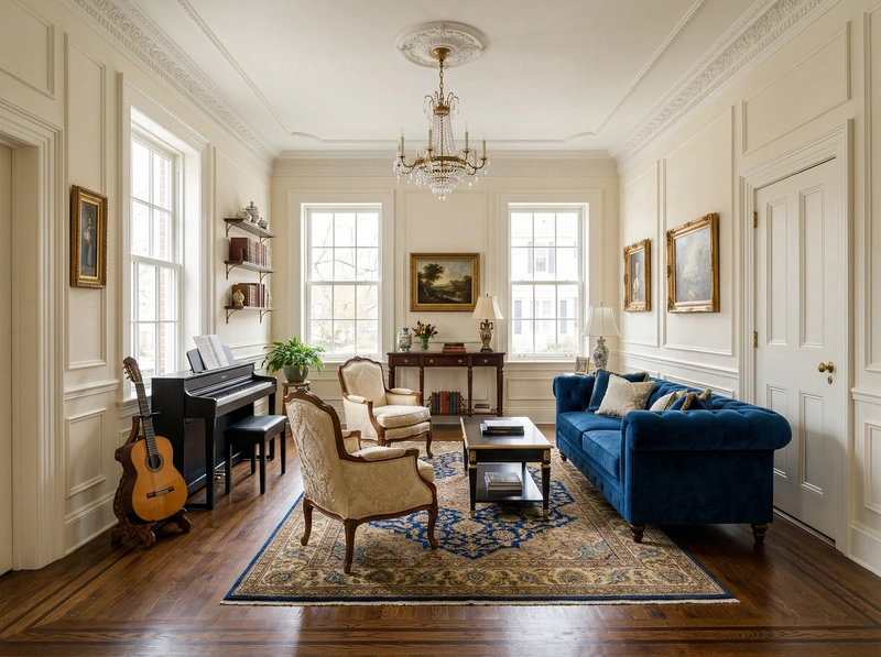 Дизайн интерьера в стиле Классика — Гостиная от нейросети RoomGPT