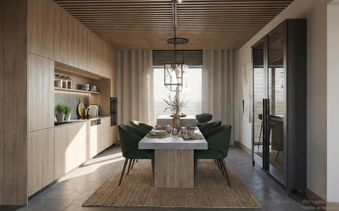 Дизайн кухни в стиле Контемпорари — фото интерьера от нейросети RoomGPT