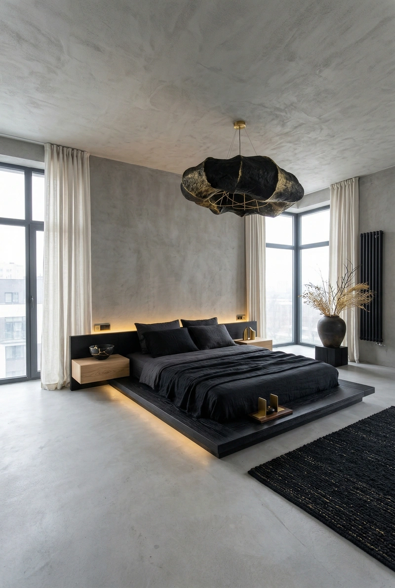 Дизайн спальни в стиле Japandi — фото интерьера от нейросети RoomGPT