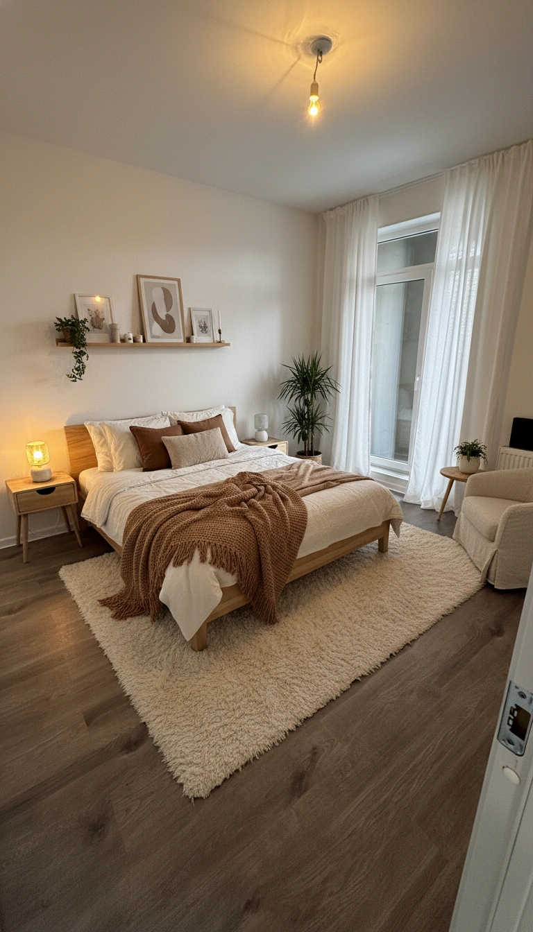 Дизайн интерьера в стиле Хюгге — Спальня от нейросети RoomGPT