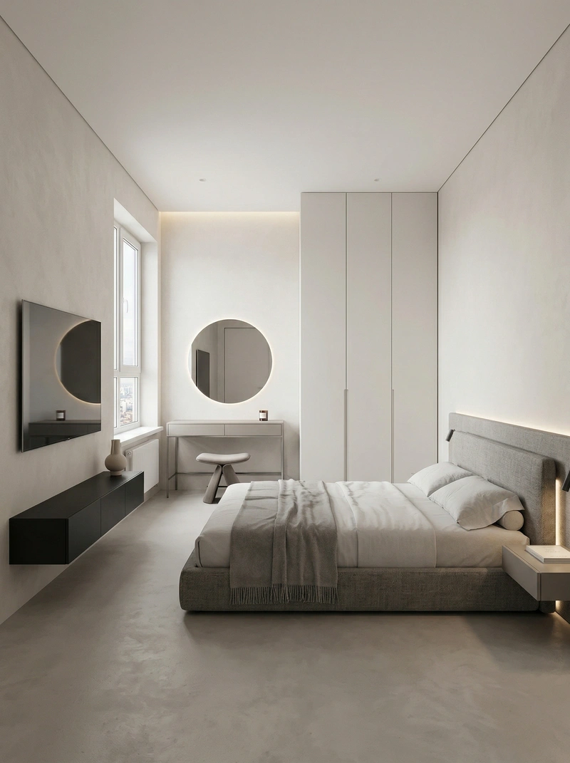 Дизайн спальни в стиле Минимализм — фото интерьера от нейросети RoomGPT