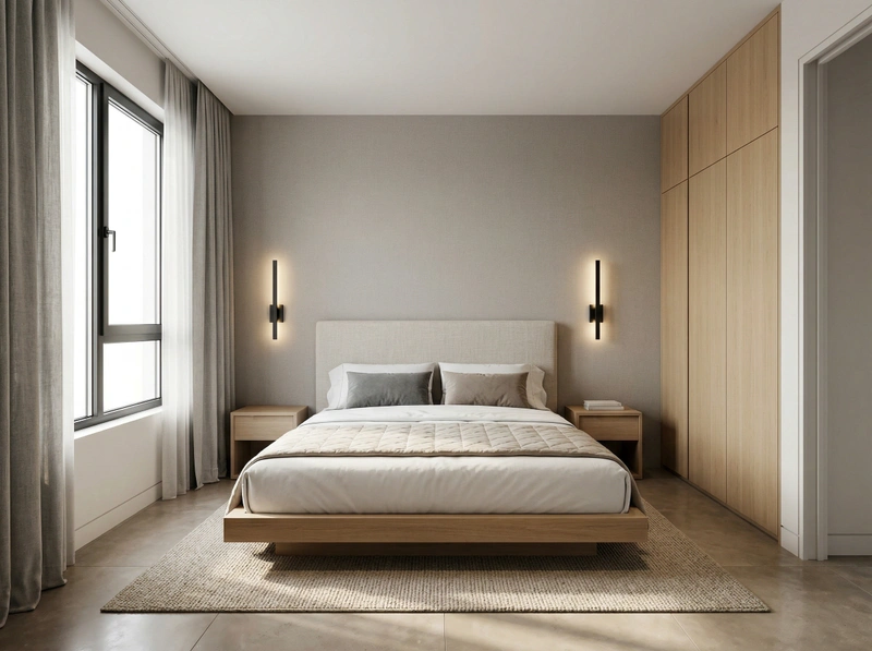 Дизайн спальни в стиле Минимализм — фото интерьера от нейросети RoomGPT