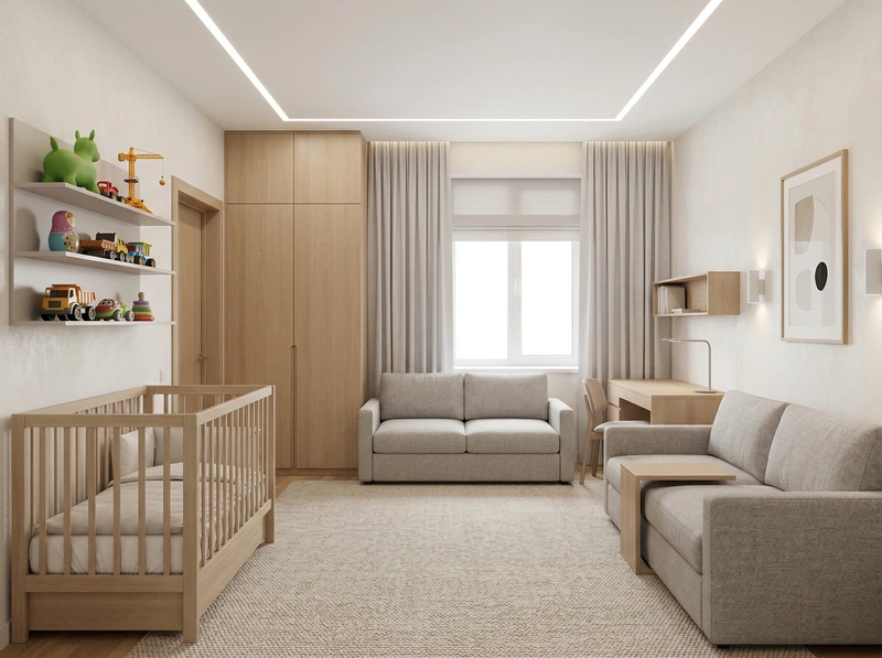 Дизайн детской в стиле Минимализм — фото интерьера от нейросети RoomGPT