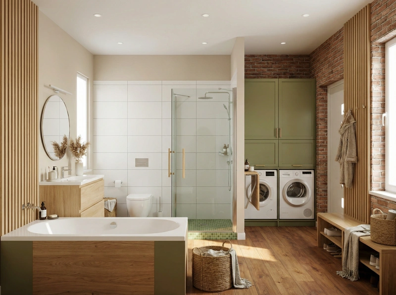 Дизайн интерьера в стиле Хюгге — Ванная от нейросети RoomGPT