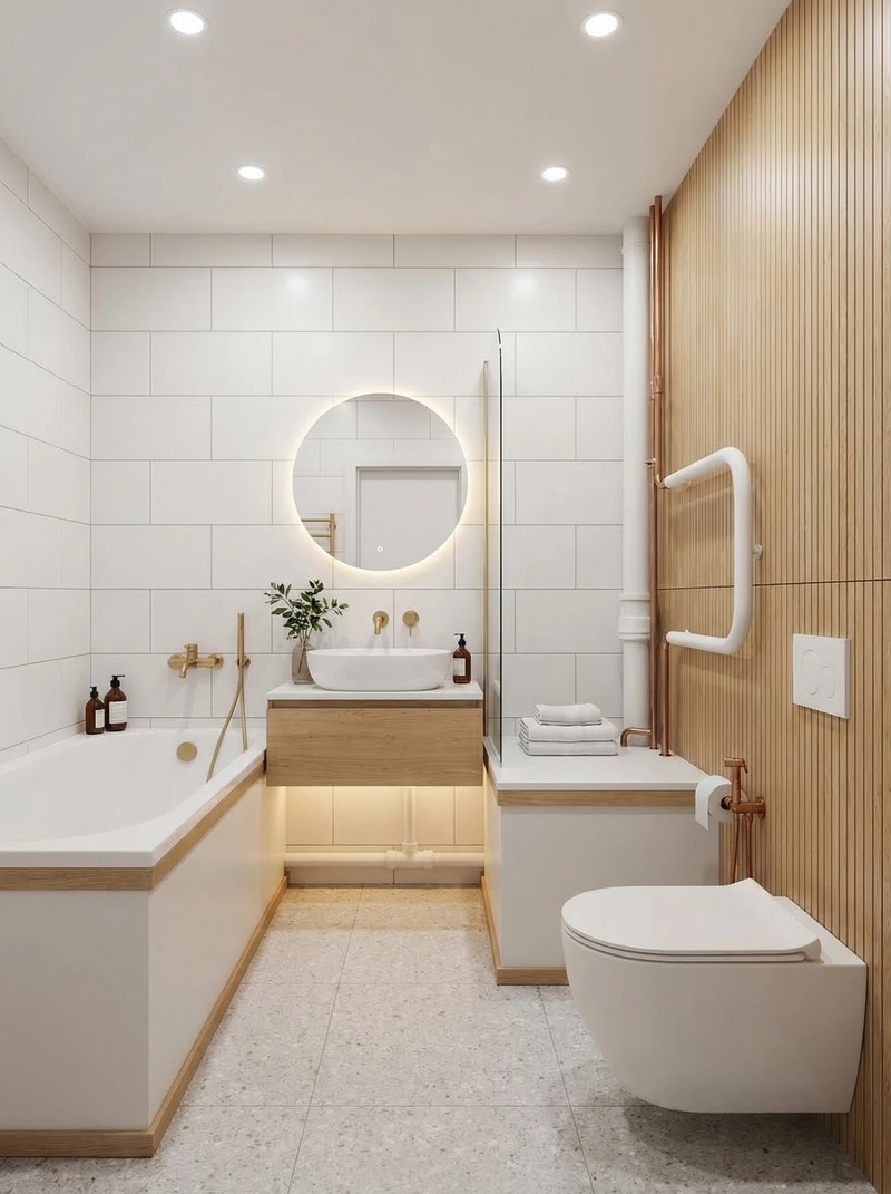 Дизайн интерьера в стиле Сканди — Ванная от нейросети RoomGPT