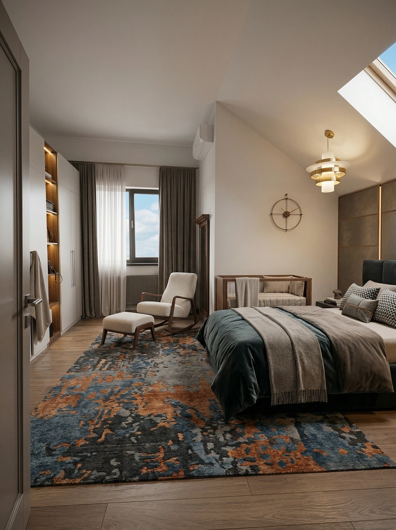 Дизайн интерьера в стиле Контемпорари — Спальня от нейросети RoomGPT