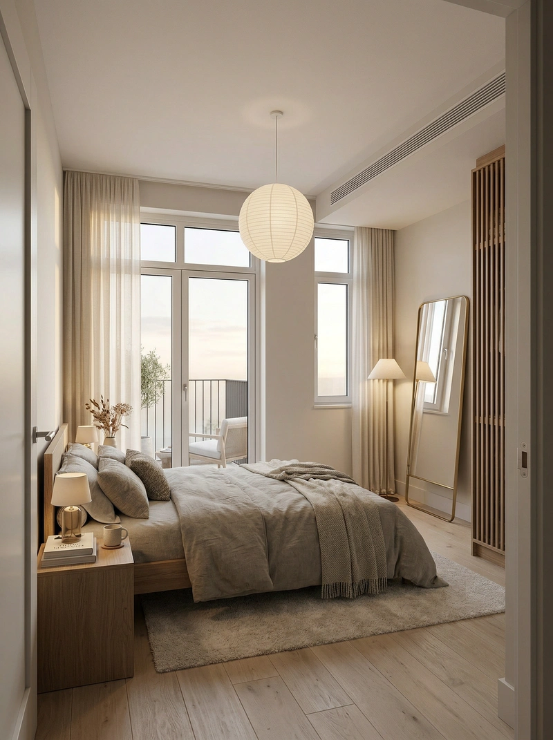 Дизайн интерьера в стиле Хюгге — Спальня от нейросети RoomGPT