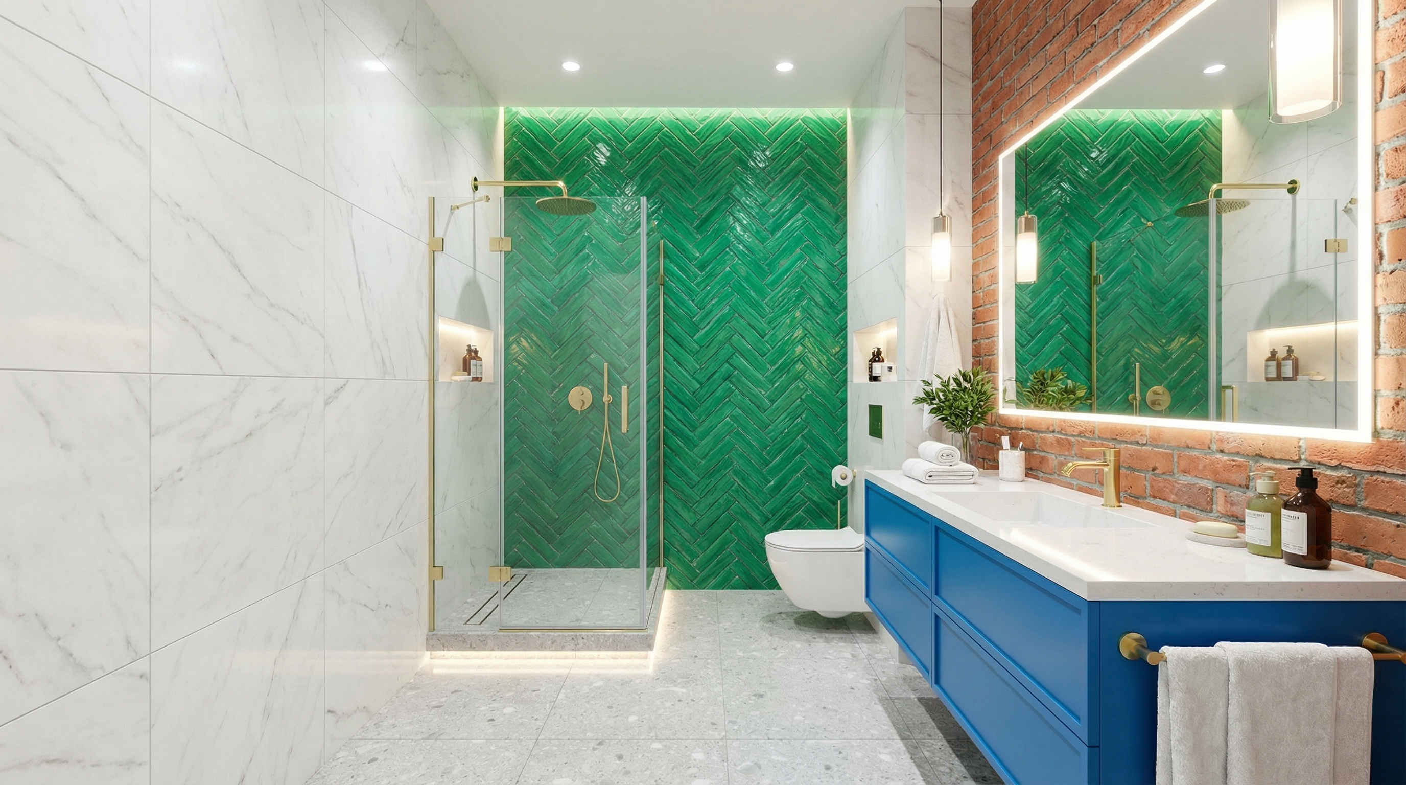 Дизайн ванной в стиле Контемпорари — фото интерьера от нейросети RoomGPT