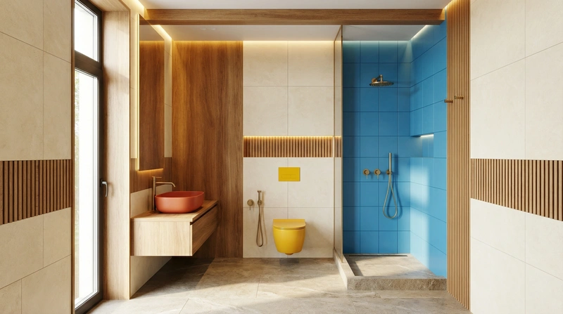 Дизайн ванной в стиле Japandi — фото интерьера от нейросети RoomGPT