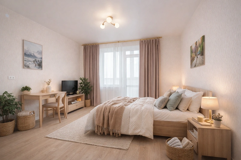 Дизайн интерьера в стиле Хюгге — Гостиная от нейросети RoomGPT