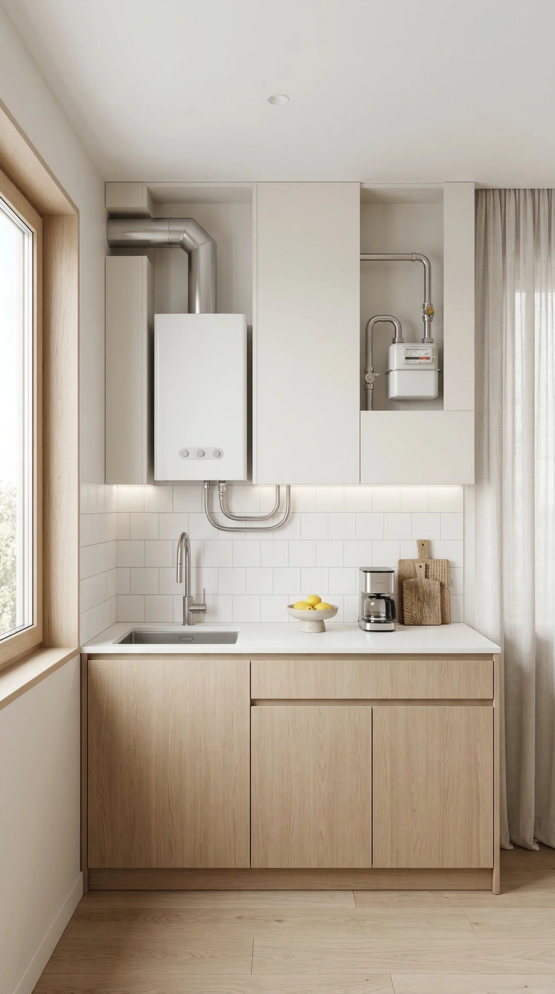 Дизайн кухни в стиле Сканди — фото интерьера от нейросети RoomGPT