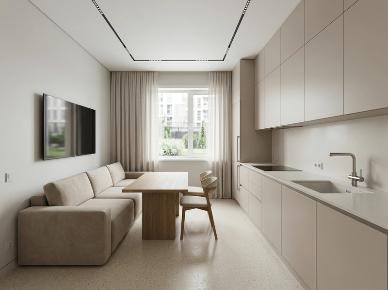 Дизайн кухни в стиле Минимализм — фото интерьера от нейросети RoomGPT