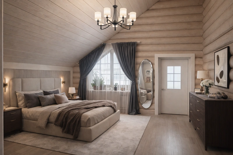 Дизайн интерьера в стиле Контемпорари — Спальня от нейросети RoomGPT