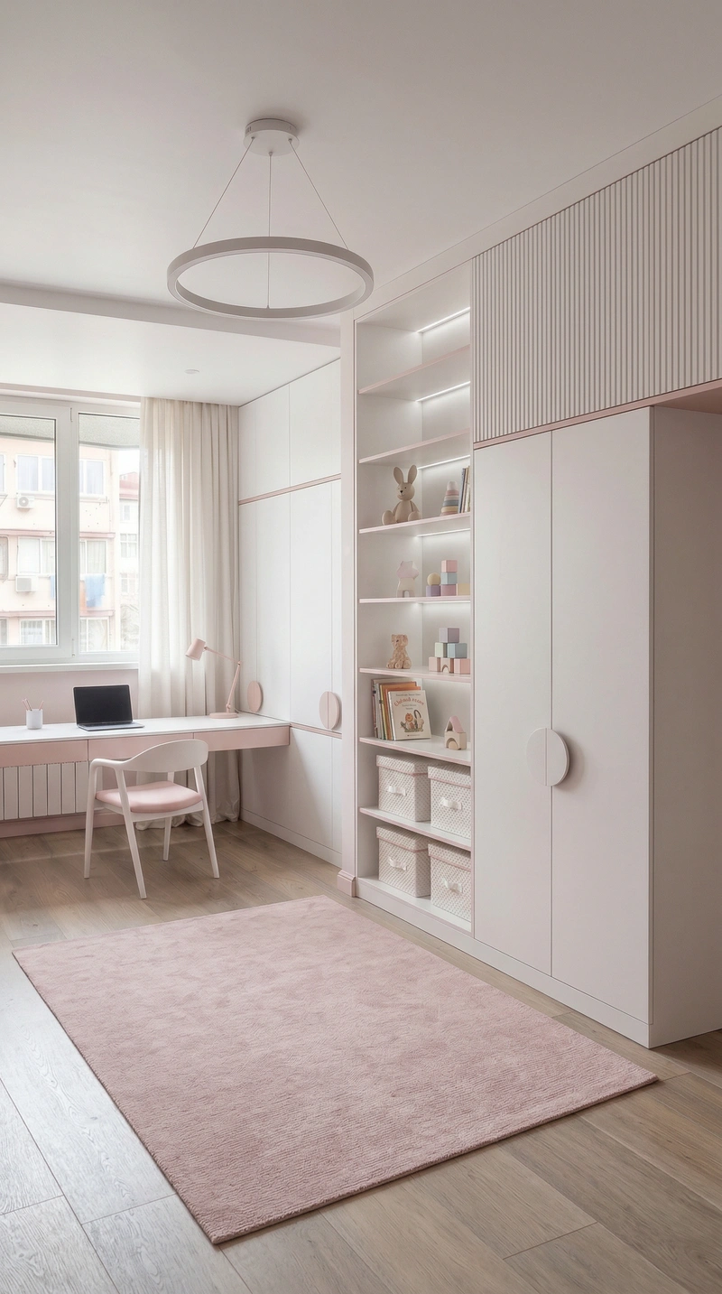 Дизайн детской в стиле Минимализм — фото интерьера от нейросети RoomGPT