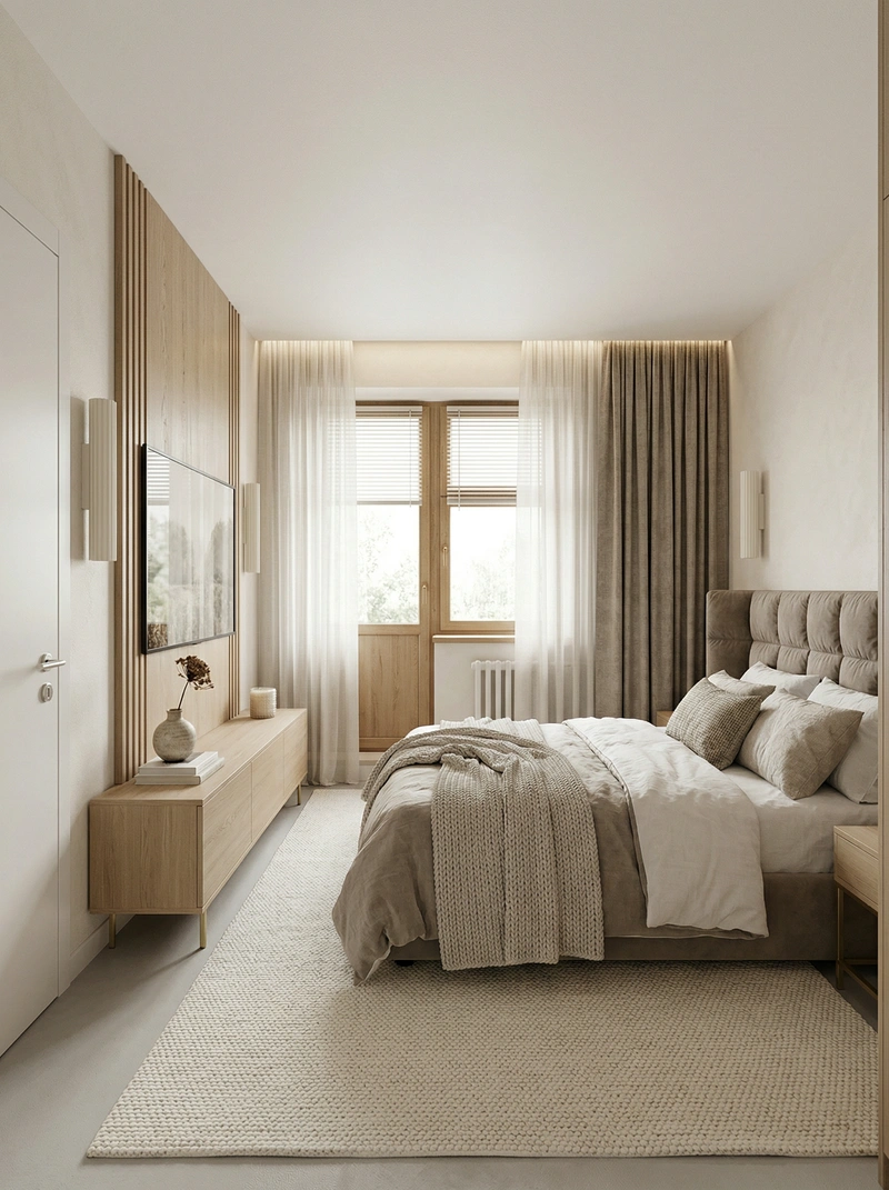 Дизайн интерьера в стиле Хюгге — Спальня от нейросети RoomGPT