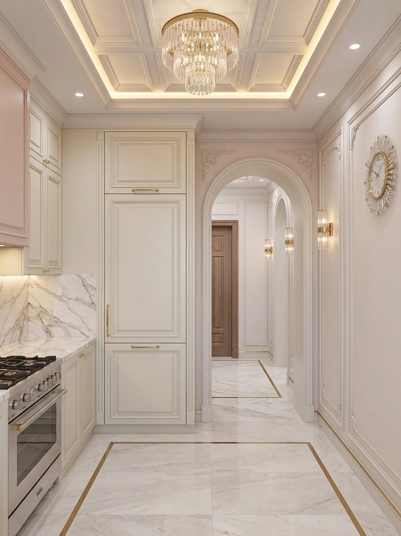 Дизайн кухни в стиле Неоклассика — фото интерьера от нейросети RoomGPT