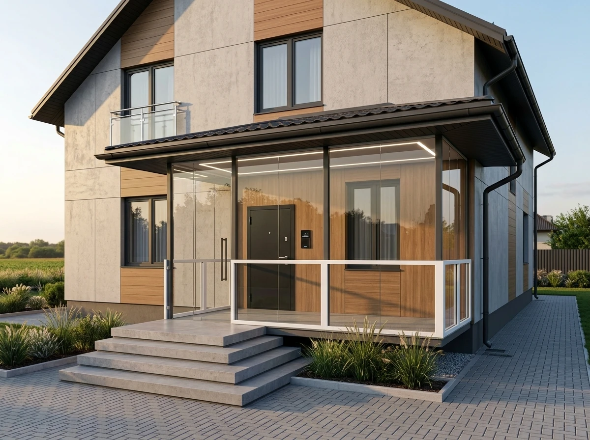 Дизайн фасада в стиле Хай-тек — Фасад от нейросети RoomGPT