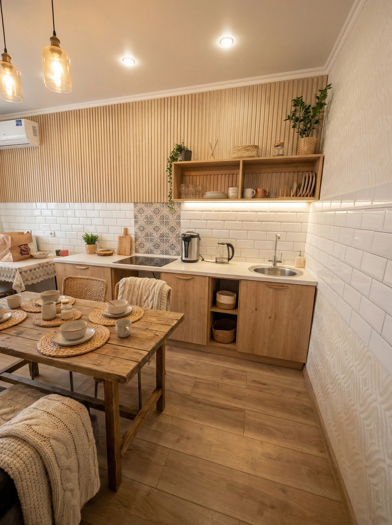 Дизайн интерьера в стиле Хюгге — Кухня от нейросети RoomGPT