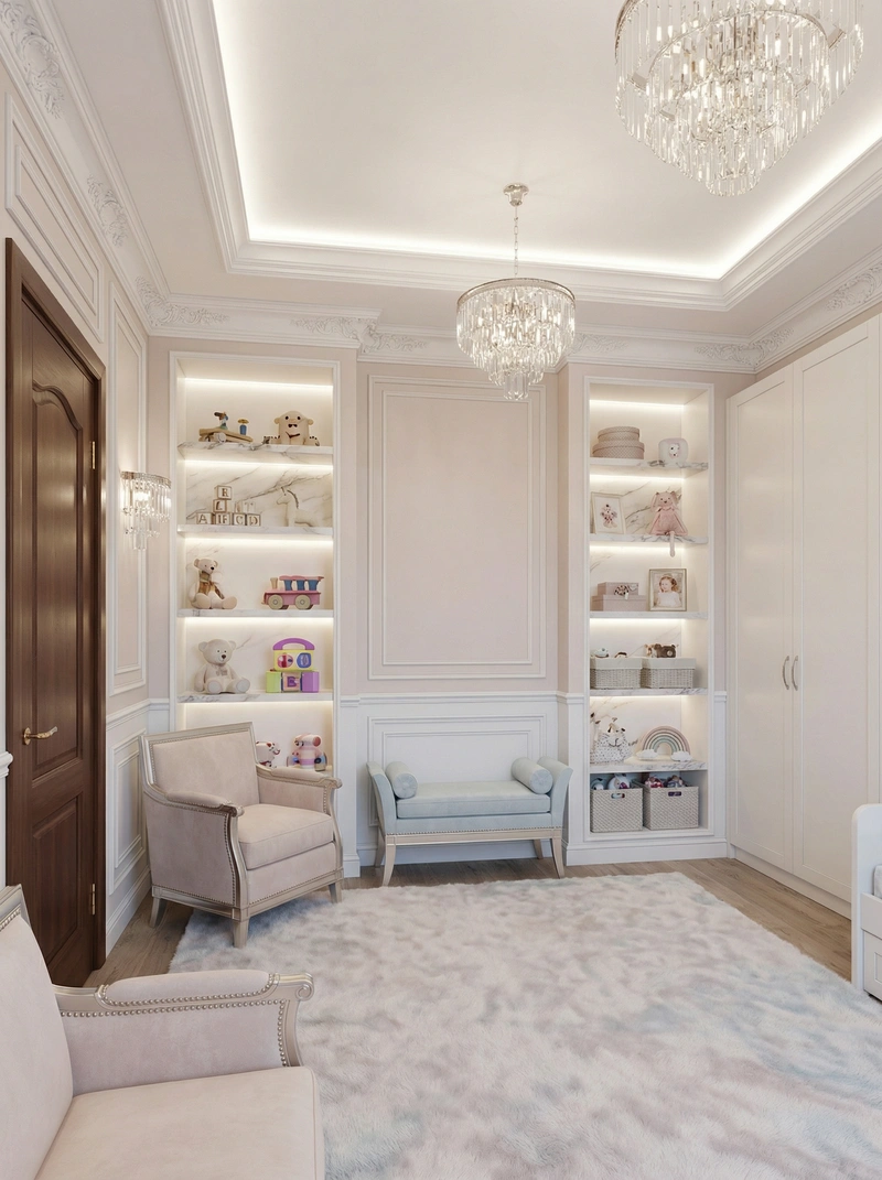 Дизайн интерьера в стиле Классика — Детская от нейросети RoomGPT