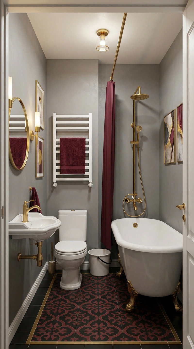 Дизайн ванной в стиле Эклектика — фото интерьера от нейросети RoomGPT