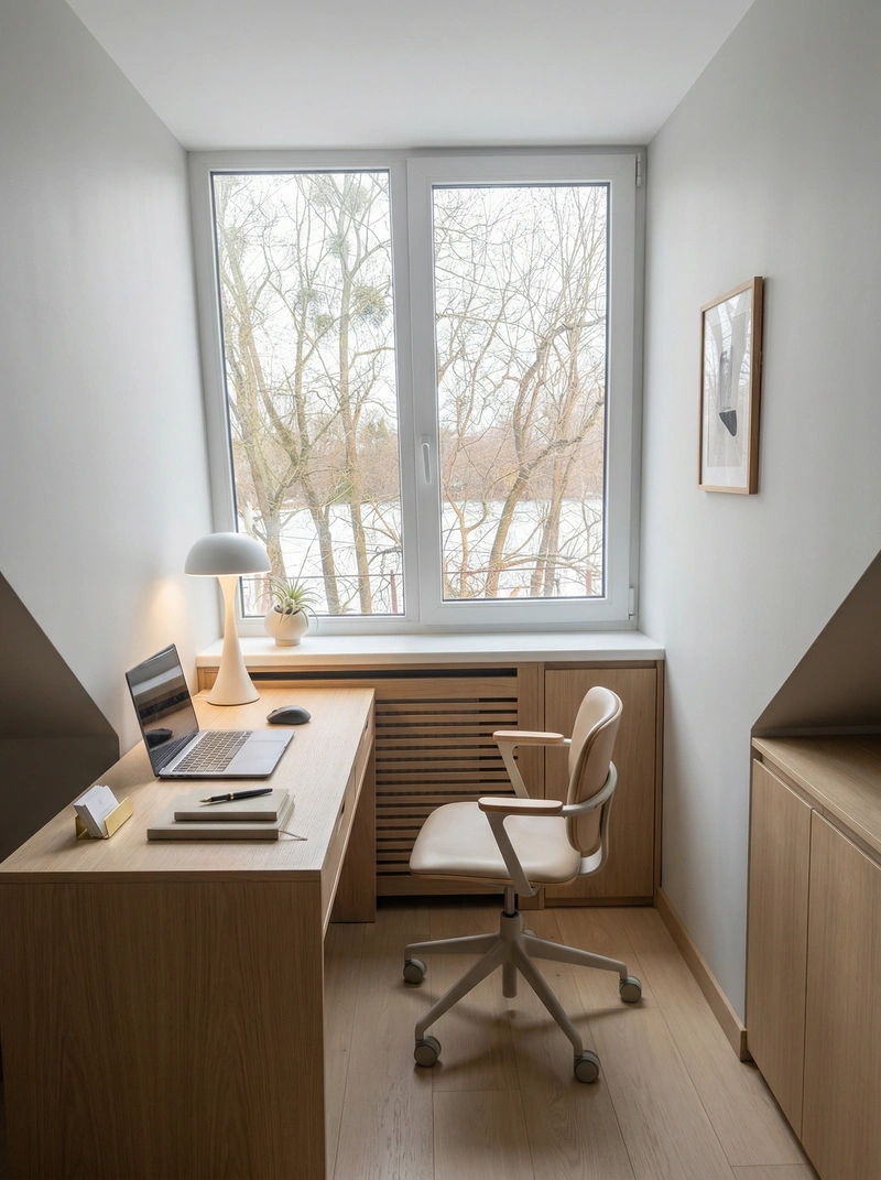 Дизайн интерьера в стиле Сканди — Кабинет от нейросети RoomGPT