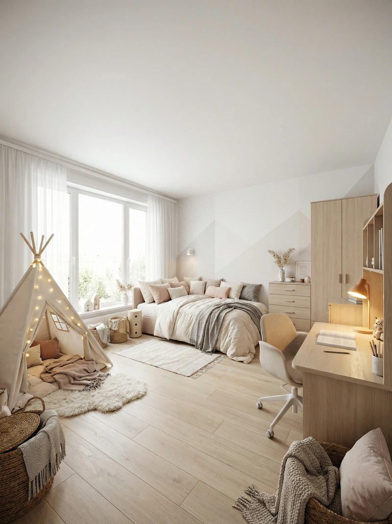 Дизайн интерьера в стиле Хюгге — Детская от нейросети RoomGPT
