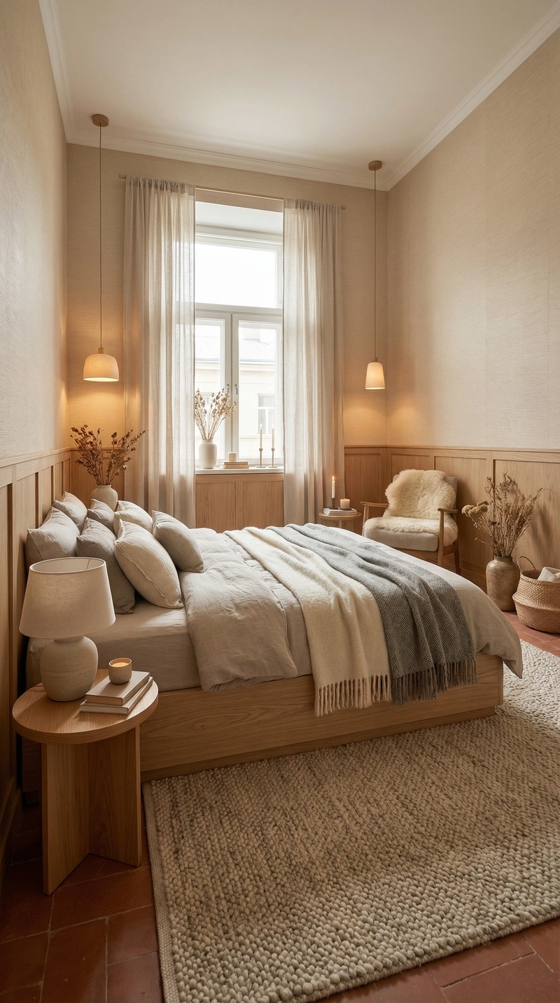 Дизайн интерьера в стиле Хюгге — Спальня от нейросети RoomGPT