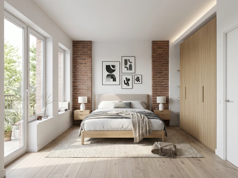 Дизайн интерьера в стиле Сканди — Спальня от нейросети RoomGPT