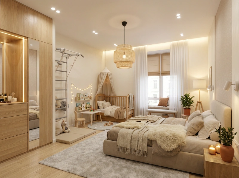 Дизайн интерьера в стиле Хюгге — Спальня от нейросети RoomGPT