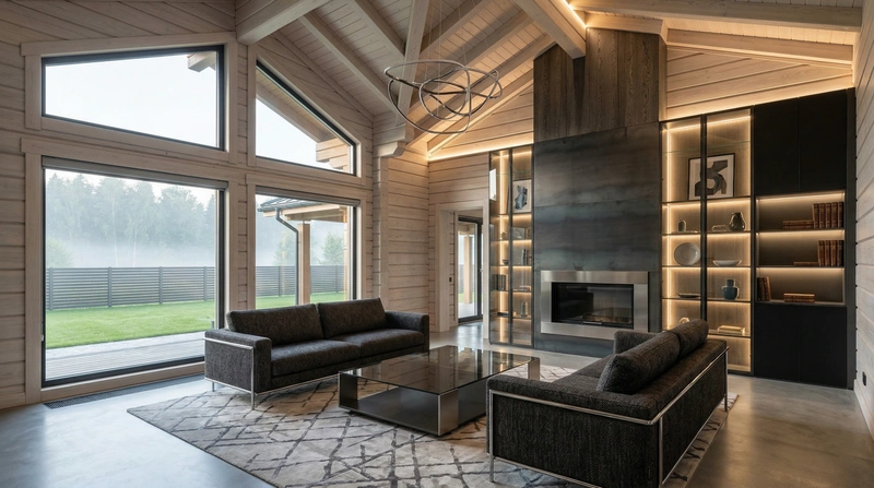 Дизайн гостиной в стиле Контемпорари — фото интерьера от нейросети RoomGPT