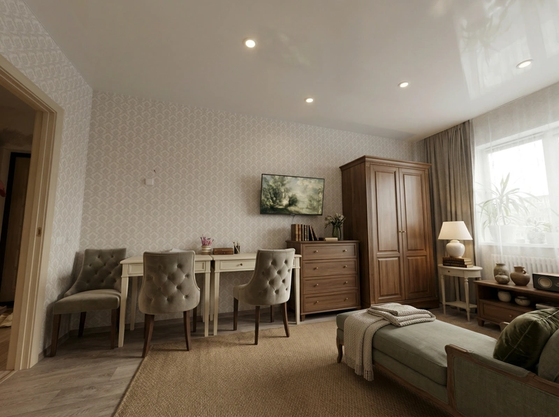 Дизайн гостиной в стиле Классика — фото интерьера от нейросети RoomGPT