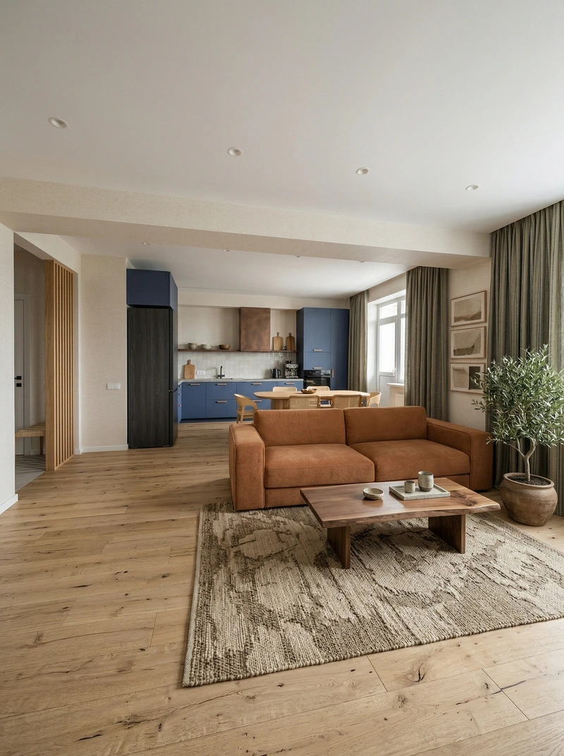 Дизайн кухни в стиле Japandi — фото интерьера от нейросети RoomGPT