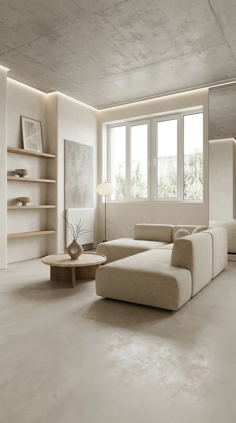 Дизайн интерьера в стиле Минимализм — Гостиная от нейросети RoomGPT