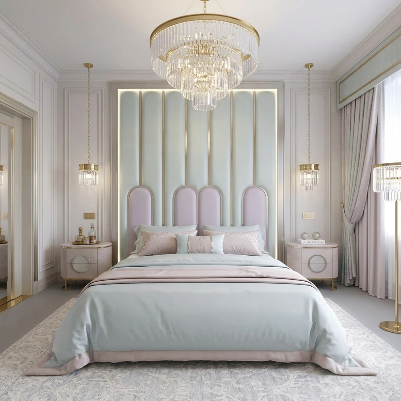 Дизайн интерьера в стиле Неоклассика — Спальня от нейросети RoomGPT