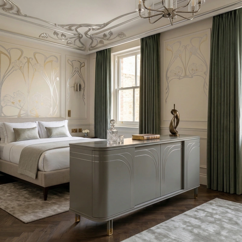 Дизайн спальни в стиле Классика — фото интерьера от нейросети RoomGPT