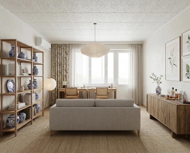 Дизайн гостиной в стиле Сканди — фото интерьера от нейросети RoomGPT