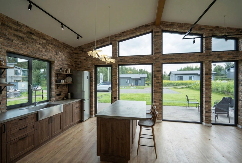 Дизайн интерьера в стиле Лофт — Кухня от нейросети RoomGPT