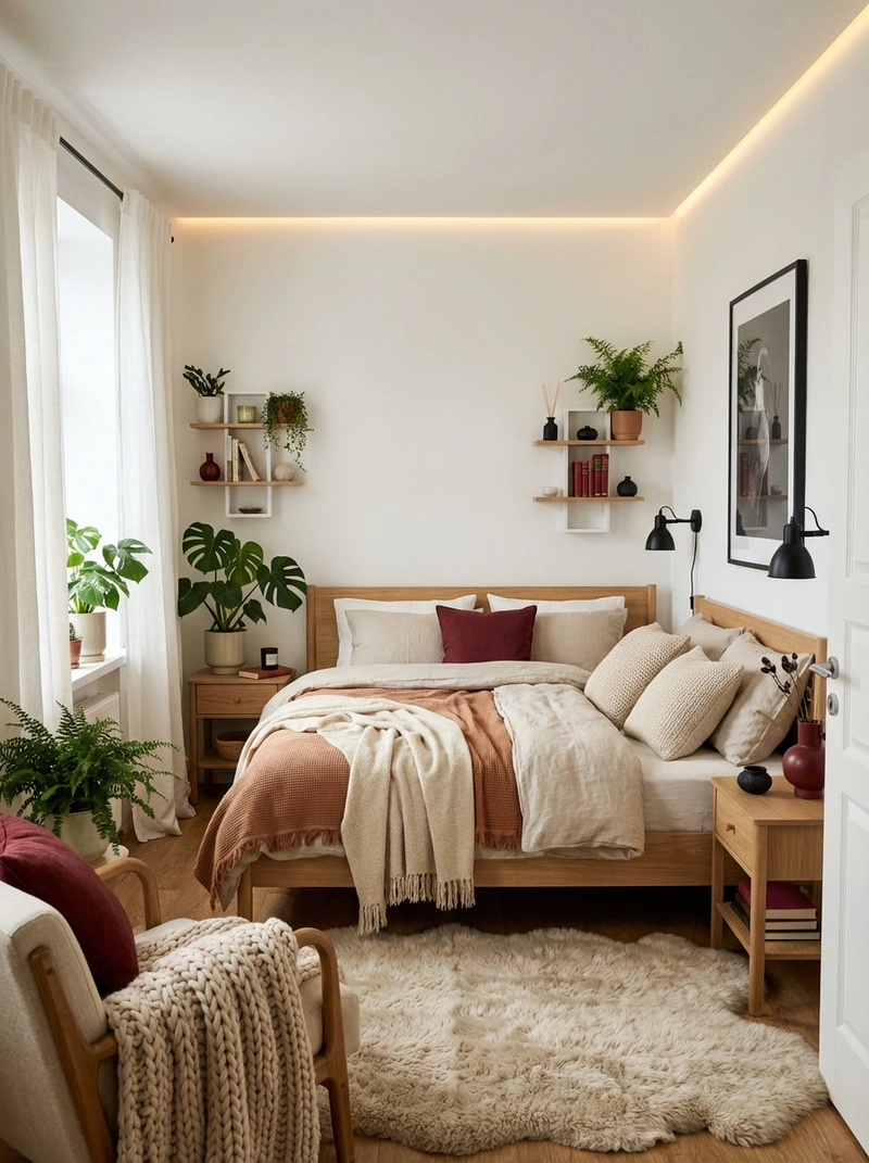 Дизайн интерьера в стиле Хюгге — Спальня от нейросети RoomGPT